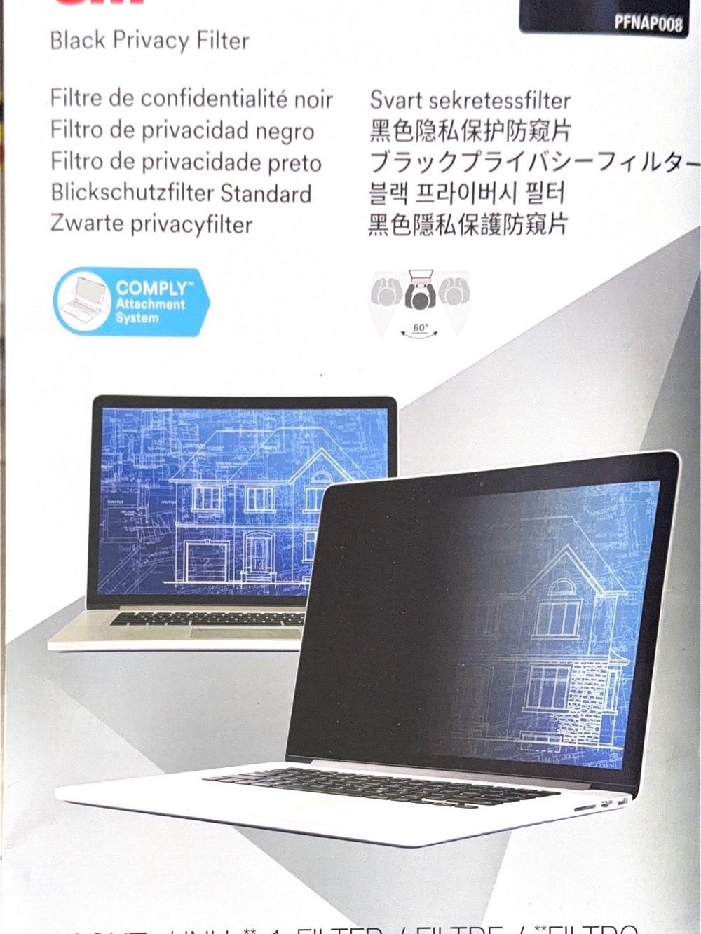NEW 3M Black Privacy Filter for 15" Macbook Pro 15 PFNAP008